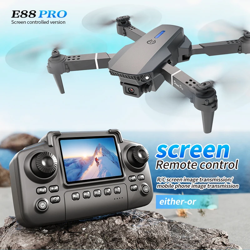 Drone Kf Rc - Dron profesional E88 PRO con pantalla