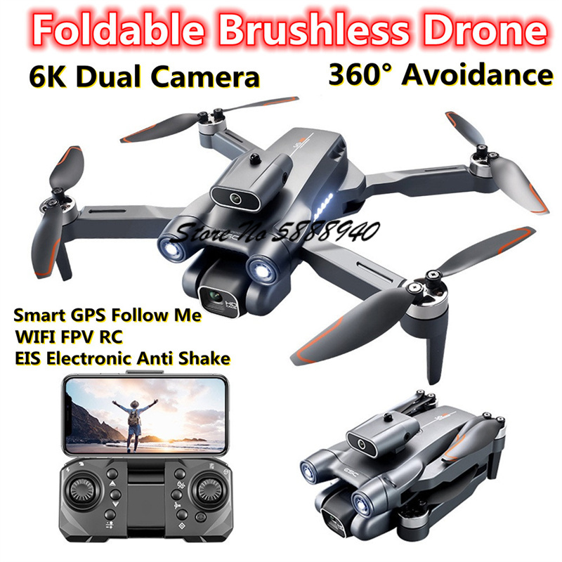 Drone Rc S1S - Dron Plegable con Control Remoto, Flujo