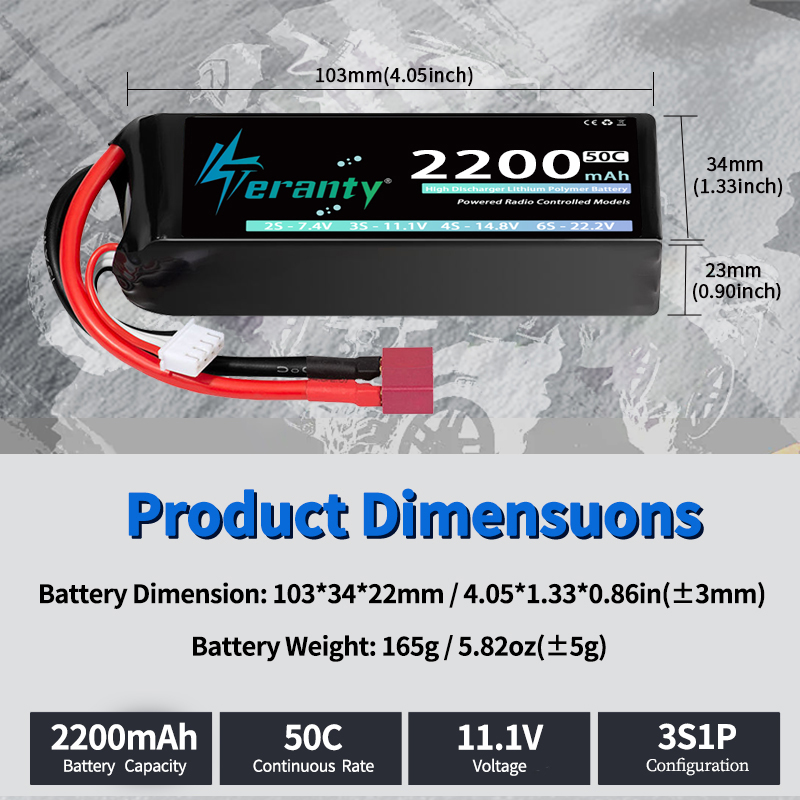 Batería Lipo TERANTY 3S 2200/2 - Drone Rc Leading reseña y precio