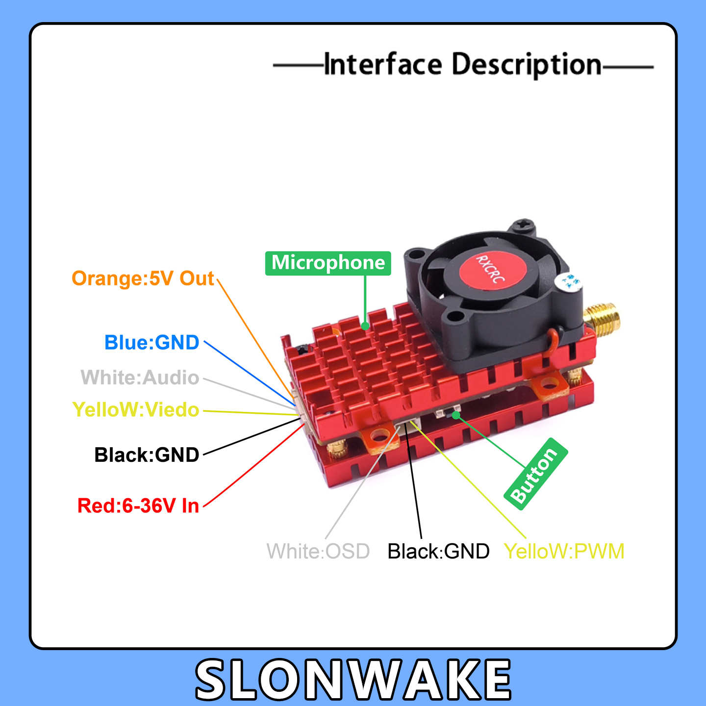 SLONWAKE 5,8G 2W VTX FPV 1800T - Drone Kf Rc reseña y precio