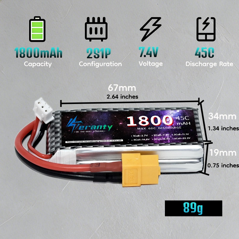 Batería Lipo TERANTY 2S 3S 4S  - Drone Rc Leading reseña y precio