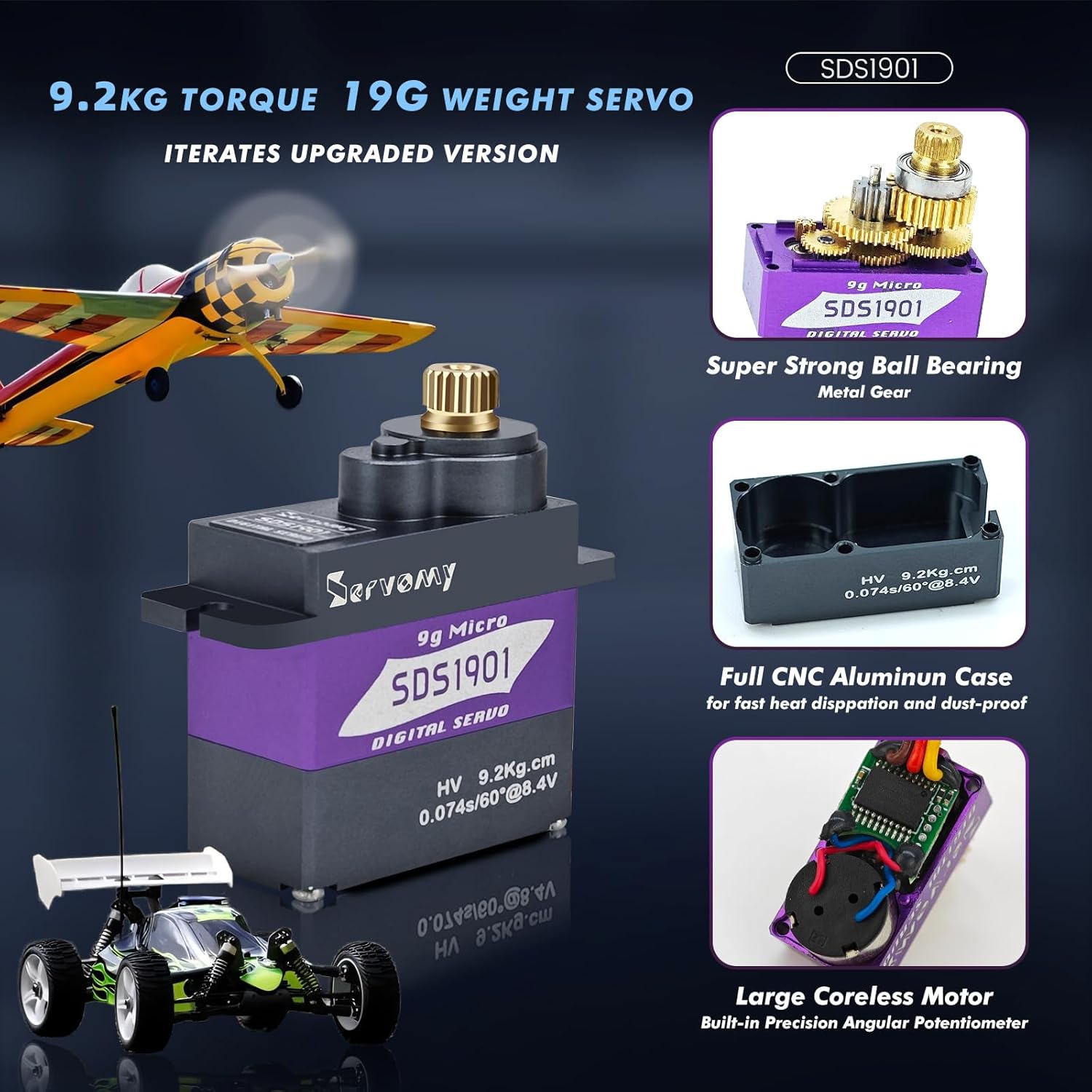 SERVOMY-SDS1901 Digital 9G Mic - Drone And Car reseña y precio