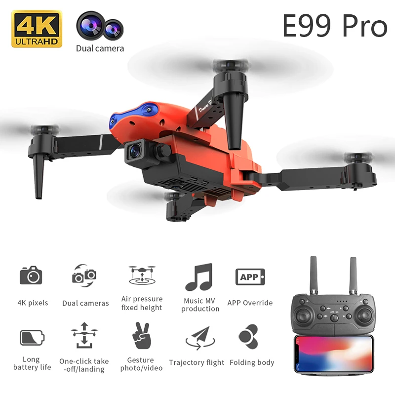 Helicóptero RC plegable 4K 5G  - Drone Rc E99 Pro reseña y precio